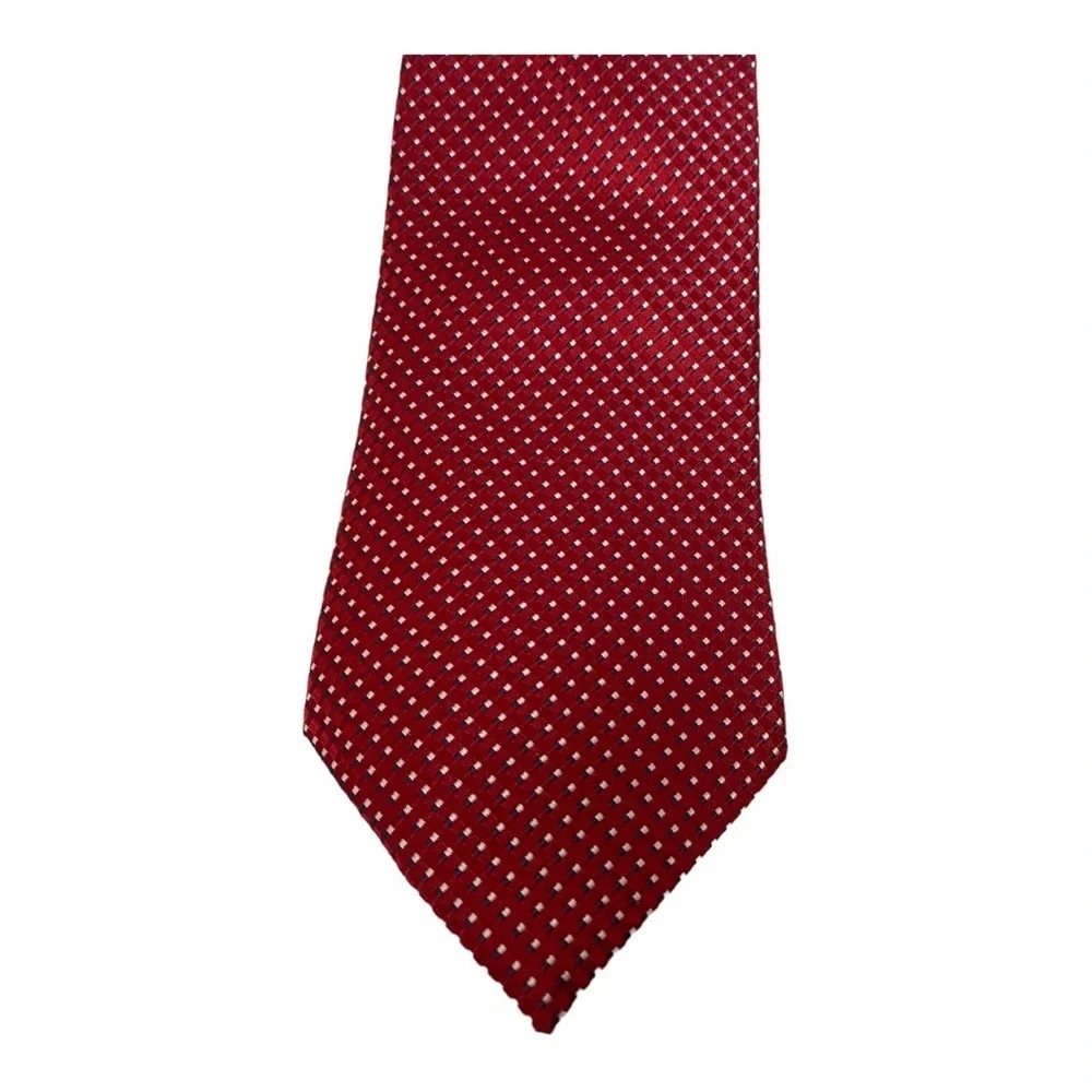 Jones New York Men 100% Silk Red/Dots Necktie. - Picture 1 of 7